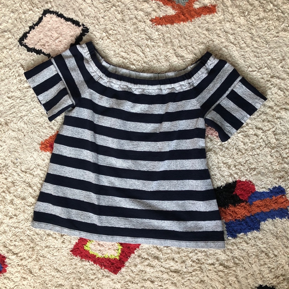 Madewell Soft Stretch Stripe Sweatshirt Top - Picture 5 of 8